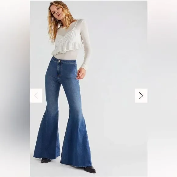 FREE PEOPLE | Just Float On Flare Jeans in Jericho Blue - Picture 1 of 7